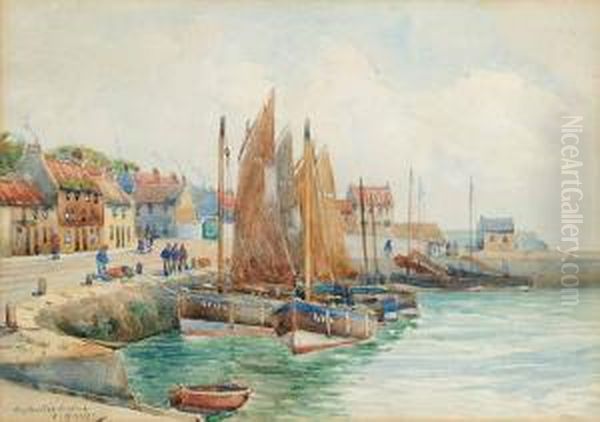 Anstruther Harbour Oil Painting by David Martin