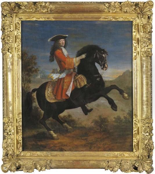 Portrait Equestre Oil Painting by Jean-Baptiste Martin Des Batailles