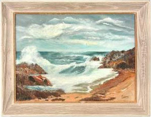 California Seascape Oil Painting by E. Martin