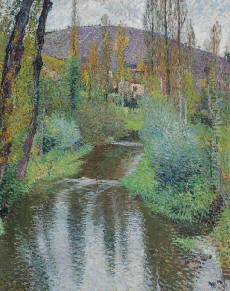 Le Vert Et Les Premieres Maisons De Labastide Oil Painting by Henri Martin