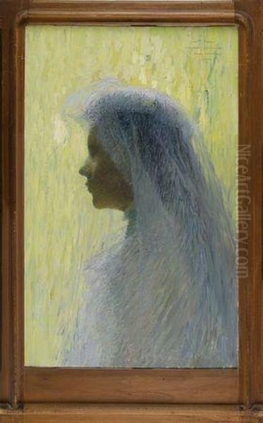 Profil Au Voile Oil Painting by Henri Martin