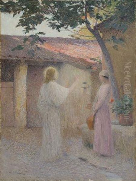 Le Christ Et La Samaritaine Oil Painting by Henri Martin