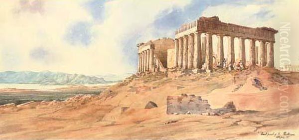 East Front Of The Parthenon Oil Painting by Admiral Sir Henry Byam Martin