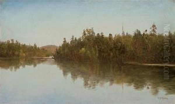 Saranac Lake Oil Painting by Homer Dodge Martin