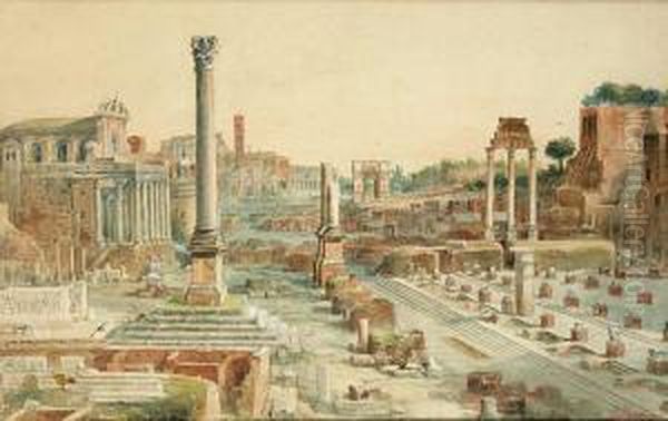 Forum Romanum Oil Painting by John Martin