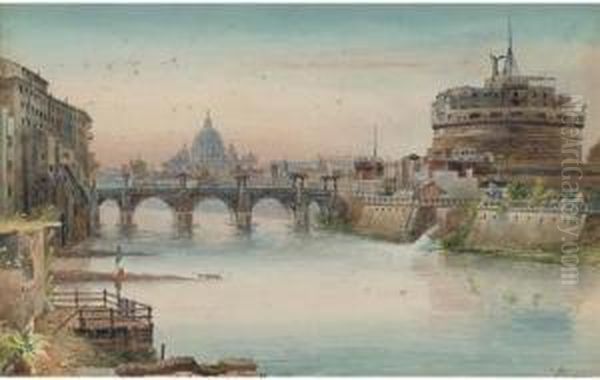 Castel San Angelo, Rome Oil Painting by John Martin