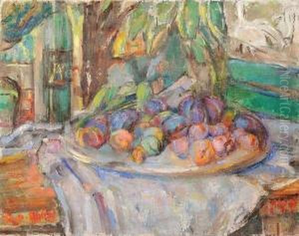 Le Plat De Prunes Oil Painting by Jacques Martin