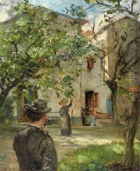 L'artiste Devant Sa Maison Oil Painting by Jacques Martin