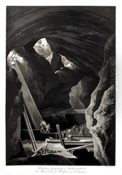 La Mine De Fer De Hogborn En Vestmanie Oil Painting by Johan Fredrik Martin