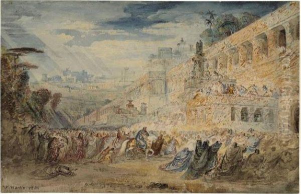 The Triumph Of Mordecai Oil Painting by John Martin