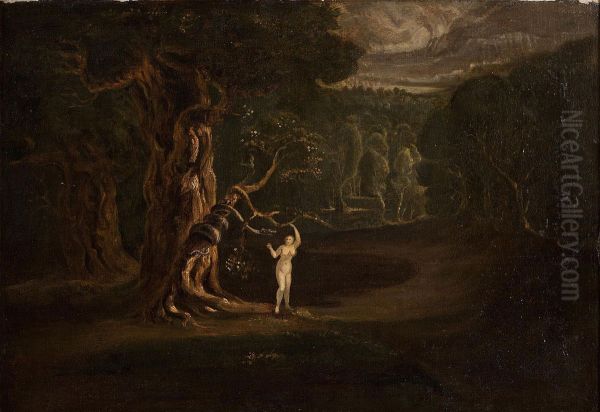 Satan Tempting Eve Oil Painting by John Martin