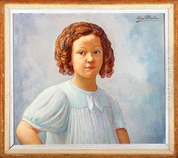 A Portrait Of A Girl Oil Painting by Martin Martin