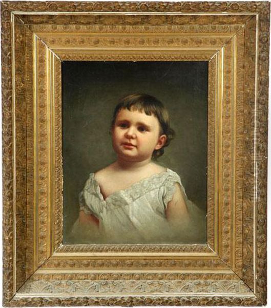 Portrait Of A Girl Oil Painting by Silas Martin