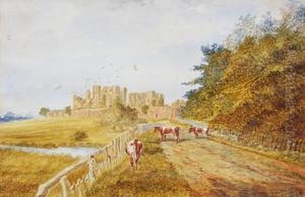 'kenilworth Castle'; Dray Horses Outside Theelephant, Rowington, Warwick Oil Painting by Sylvester Martin