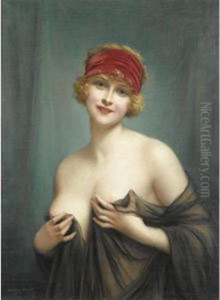 Jeune Femme En Deshabille Oil Painting by Francois Martin-Kavel