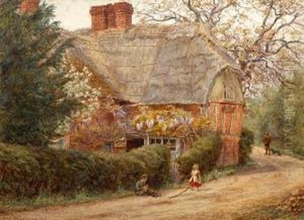 Through The Cottage Gate Oil Painting by Edith Martineau