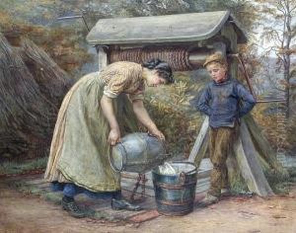 At The Well Oil Painting by Edith Martineau