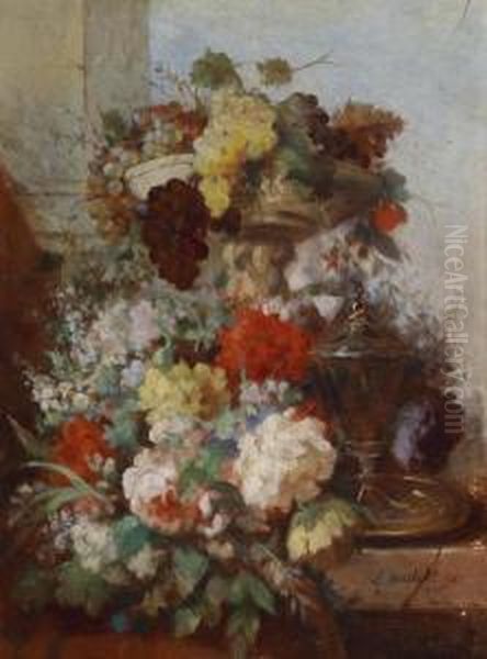 Bouquet Of Flowers Oil Painting by Louis Martinet