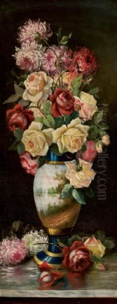 Florero Oil Painting by Fernando Martinez Checa