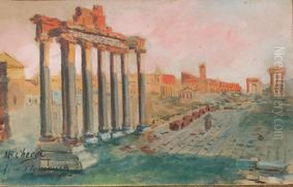 Foro Romano Oil Painting by Fernando Martinez Checa