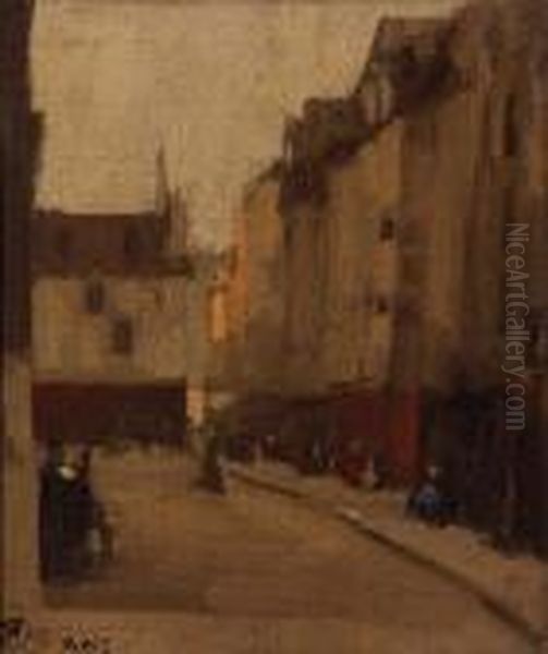 Paris Street Scene Oil Painting by Xavier Martinez