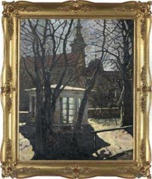 Grazer Burggarten Oil Painting by Theodor Martiny