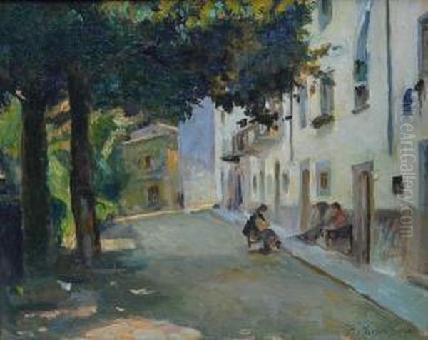 Scorcio Di Paese Oil Painting by Filippo Martori Savini