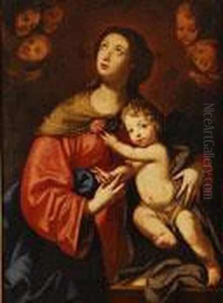 Virgen Con El Nino Oil Painting by Giuseppe Marullo