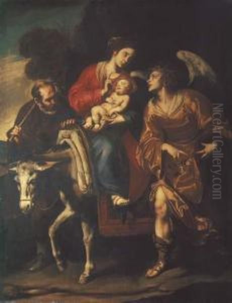 The Flight Into Egypt Oil Painting by Giuseppe Marullo