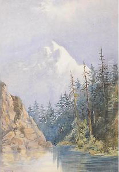 Montagna Innevata Oil Painting by Anton Marussig