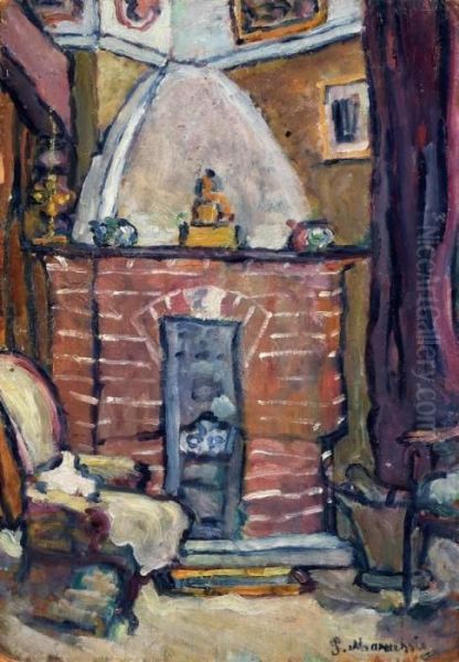 Interno Oil Painting by Piero Marussig