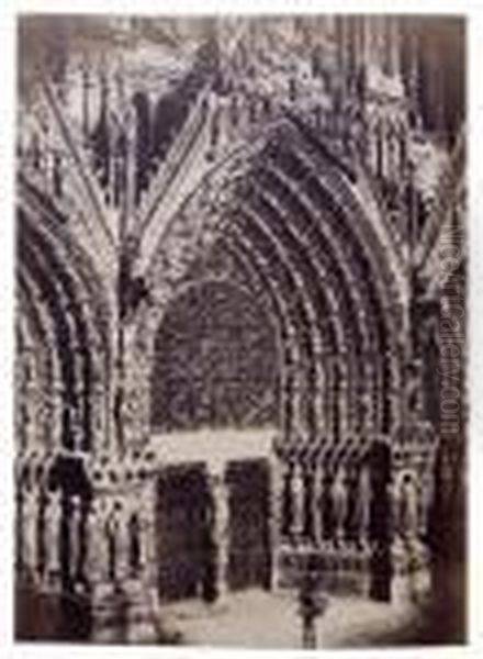 Cathedrale De Reims, Portail Principal Oil Painting by Charles Marville