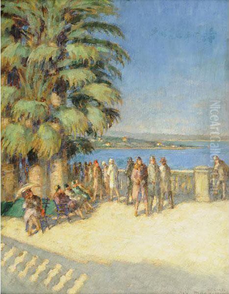 Terrazza Al Sole A Montecarlo Oil Painting by Johann Marx