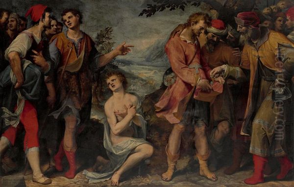 Joseph Being Sold By His Brothers Oil Painting by Donato Mascagni