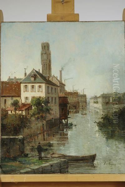 Vue Debruges Oil Painting by Gustave Mascart