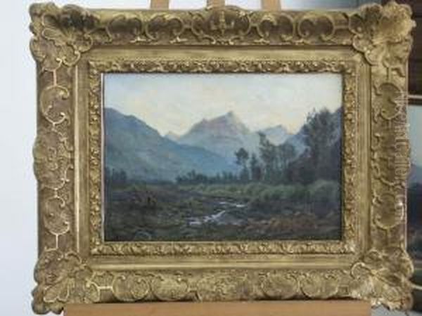 Vue Des Pyrenees Oil Painting by Oscar Louis Mascre