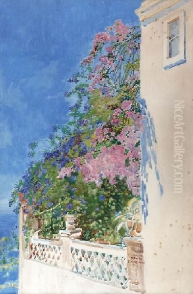 Villa Niclodi, Taormina Oil Painting by Stanislaw Maslowski