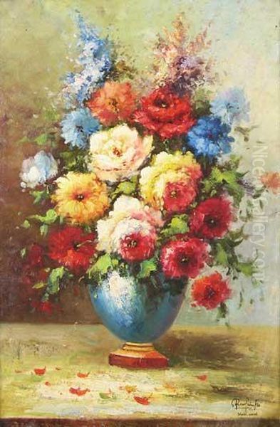 Flower Oil Painting by Felip Maso De Falp