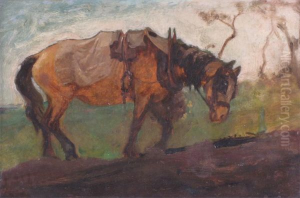 Plough Horse Oil Painting by George Hemming Mason