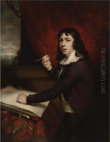 Self Portrait, Age 15 Oil Painting by John James Masquerier