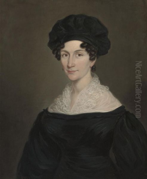 Portrait Of A Lady Traditionally Identified As Mary Penn,half-length Oil Painting by John James Masquerier