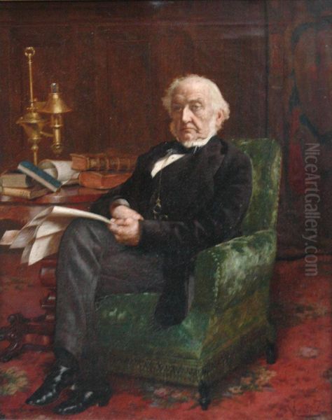 Portrait Of A Gentleman Oil Painting by Pompeo Massini