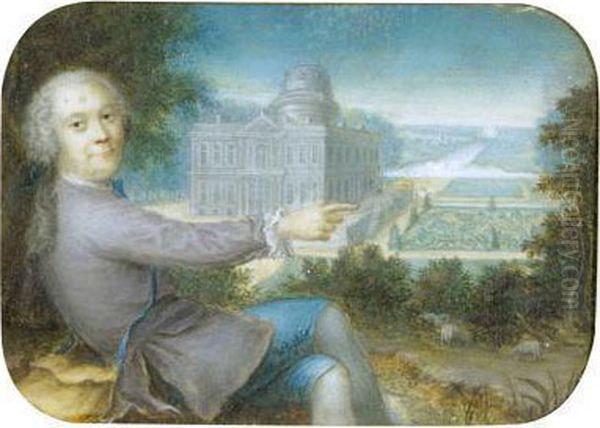 Portrait Presume De Frederic De La Tour, Duc De Bouillon Presentantle Chateau De Navarre A Evreux Oil Painting by Jean Baptiste Masse