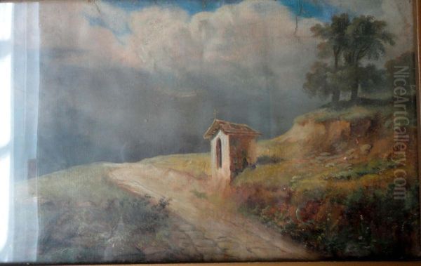 Paesaggio Con Cappelletta Oil Painting by D'Azeglio Massimo