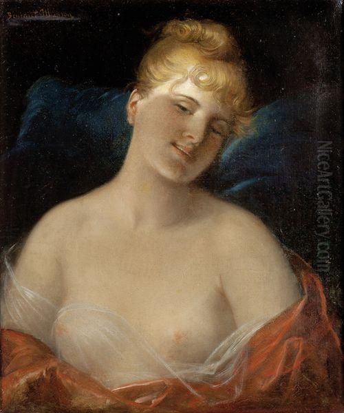 Jeune Femme Au Bustedenude Oil Painting by Benedict Masson