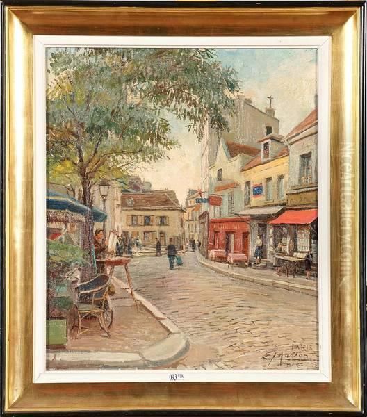 Ruelle De Paris Animee Oil Painting by Edouard Masson