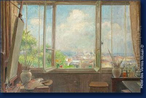 Vue De Paris Depuis L'atelier Oil Painting by Edouard Masson