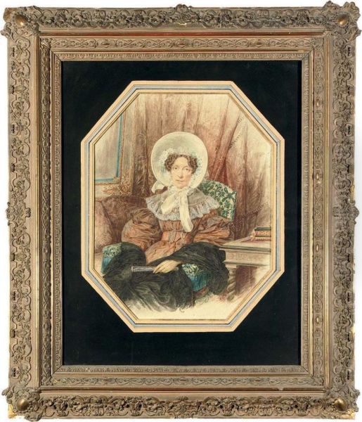 Portrait Of Madame De Merville Oil Painting by Hippolyty Masson