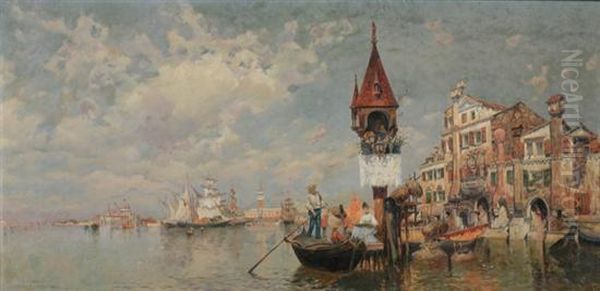 Venezia Oil Painting by Egisto Massoni