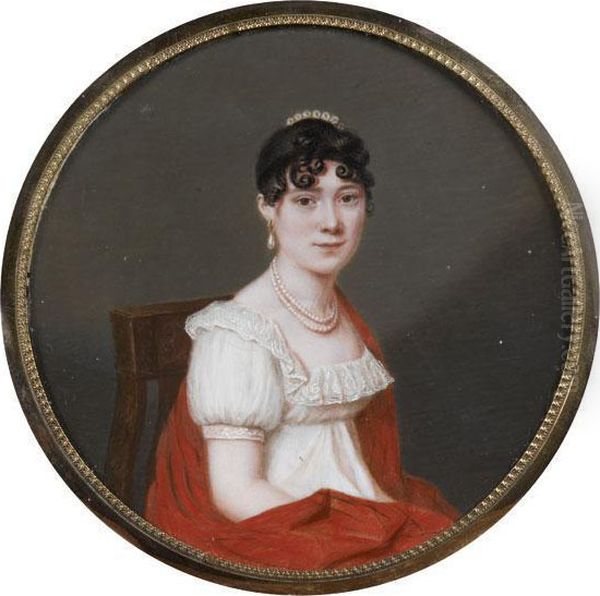 Portrait De Sophie Alric, Nee Bertrand Oil Painting by Firmin Massot